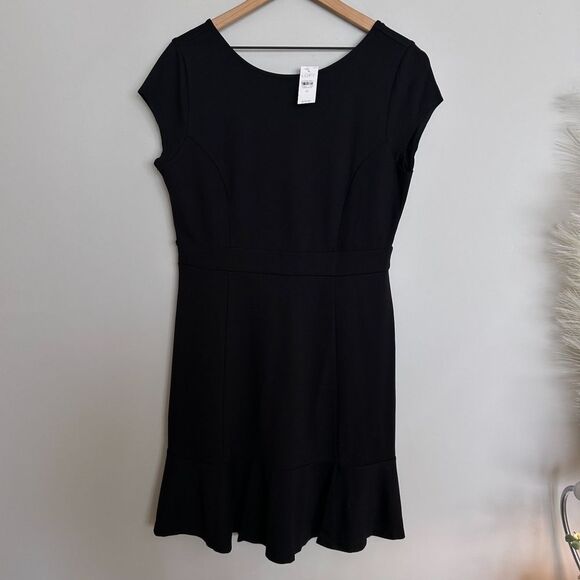 Loft Ponte Flounce Flare Dress - Picture 1 of 8